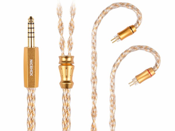 NICEHCK GoldCrown」8N OCC+ 五元素合金銀メッキ線 8芯ケーブル NICEHCK GoldCrown」8N OCC+ 五元素合金銀メッキ線 8芯ケーブル