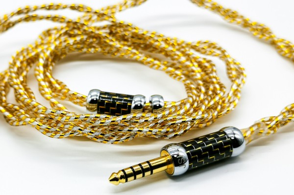 JSHiFi-雷神2pin2.5mmリケーブル7NLitz単結晶銅&金箔線材 2pinアップグレードケーブル イヤホン2.5mm交換ケーブル