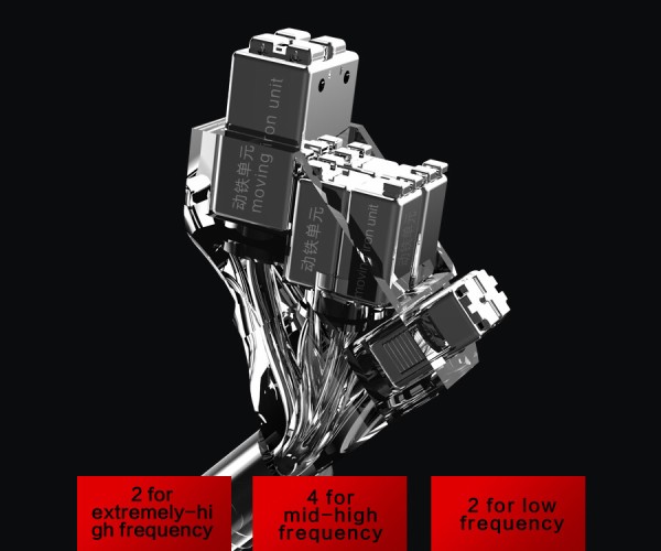 TINGKER H16」 200ドル級、金属ハウジングの8BA構成。独自BAを
