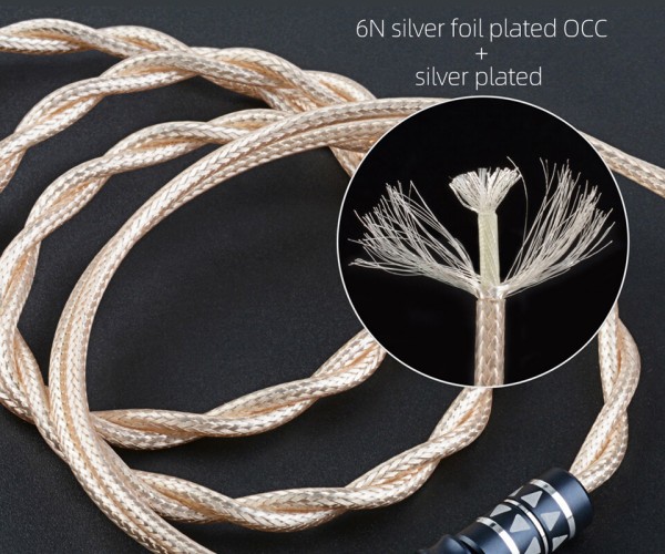 NICEHCK CoaxialSir」6N 銀箔メッキOCC+銀メッキ線ミックス同軸