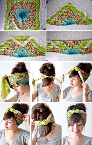 自分でできるスカーフ使ったヘアアレンジ 夏らしさ演出 きれいになる美容口コミ