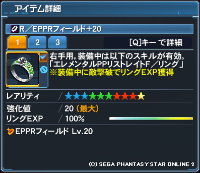 装備しているスキルリングについて 法撃と双刃剣