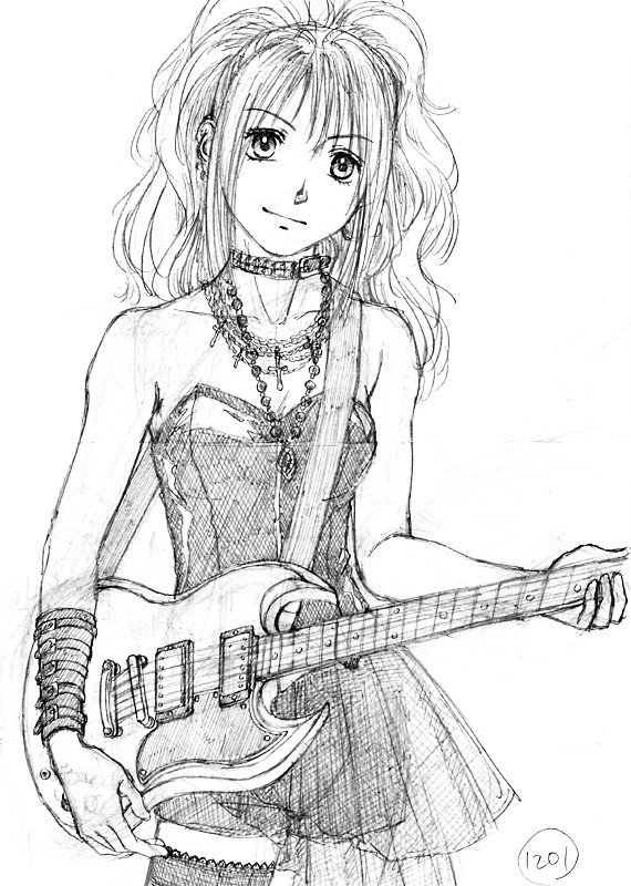 ロックな女の子 11 お絵描き練習日記