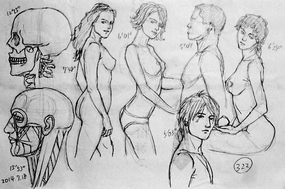 箱練習と身体横向き絵練習 お絵描き練習日記