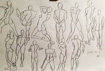 顔練習と30秒ドローイング お絵描き練習日記