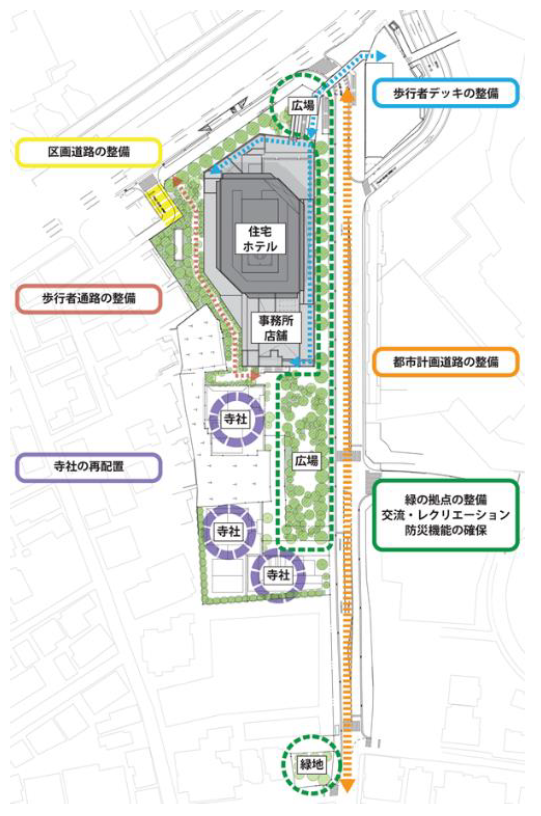地上54階、高さ約200m「(仮称)西麻布三丁目北東地区」の既存建物