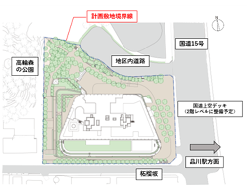 工場の立地と計画 建築計画のお知らせ設置！地上29階、高さ154m「(仮称)品川駅西口