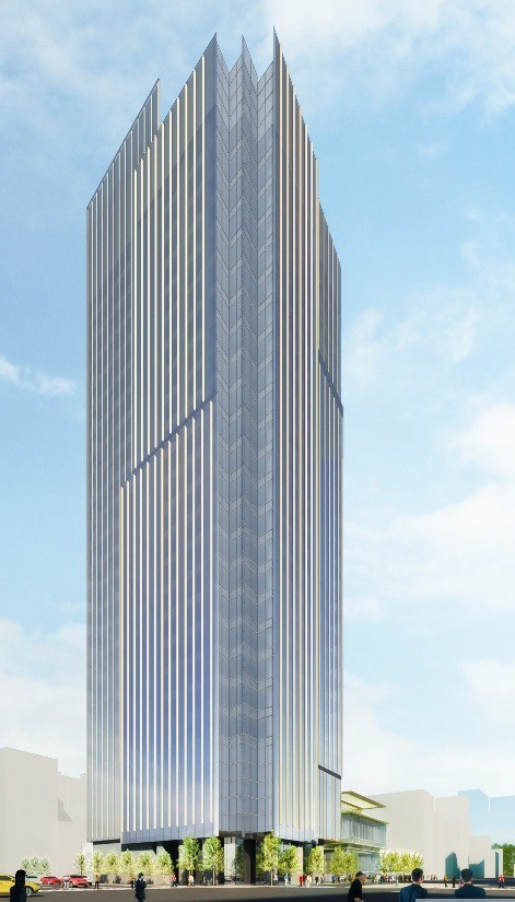 高さ135m「(仮称)外神田一丁目計画」の建設状況（2018.8.26