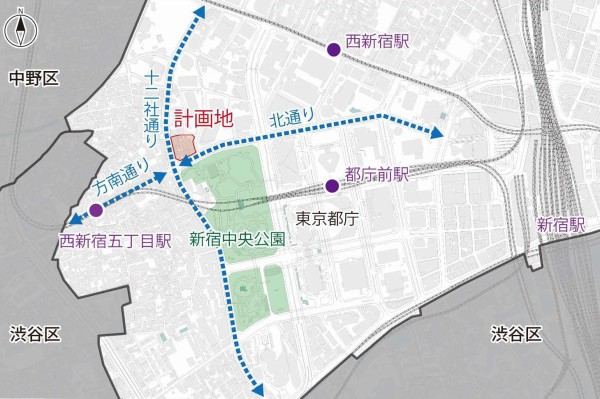 地上39階「(仮称)西新宿六丁目西・新宿中央公園北西地区第一種市街地再