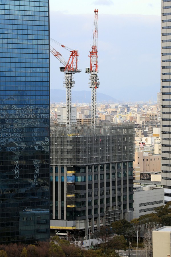 高さ約116m「(仮称)新MID大阪京橋ビル」の建設状況（2017.1.5
