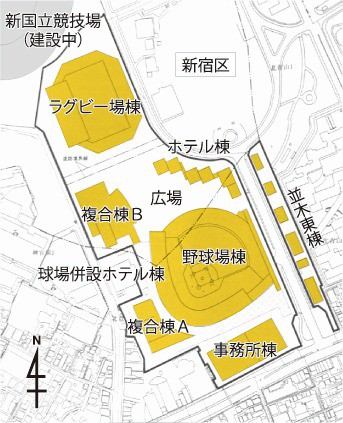 神宮外苑地区市街地再開発事業」により伊藤忠本社ビルが地上38階