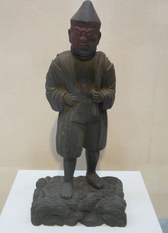 縁起物 七福神☆楠材 恵比寿像☆大漁満足 大人しい えべっさん