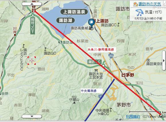 中央構造線と糸魚川 静岡構造線がぶつかる諏訪湖 信州のパワースポット