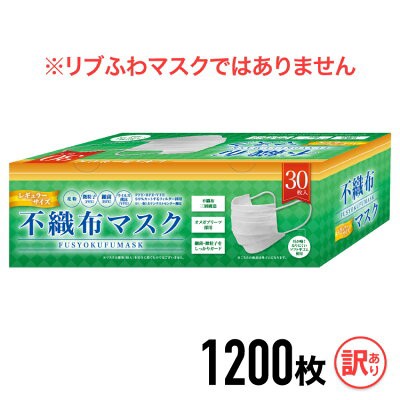 3層フィルター不織布マスク レギュラーサイズ 1,200枚(30枚入り×40箱