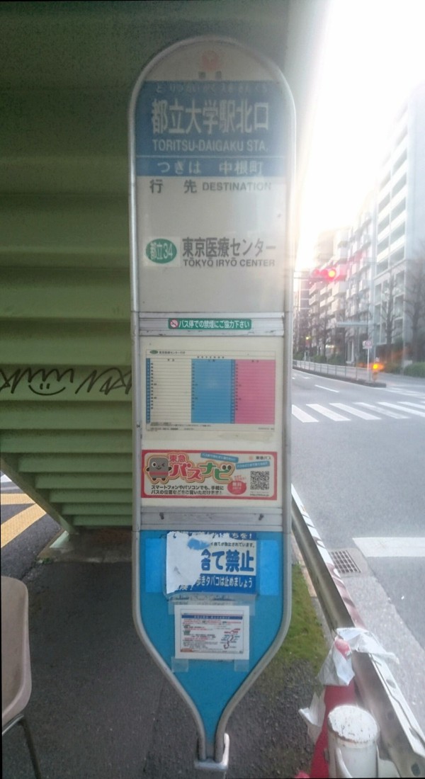新設された東急バス 都立34 系統と入庫便のみの 都立35 系統 Campus Viridis