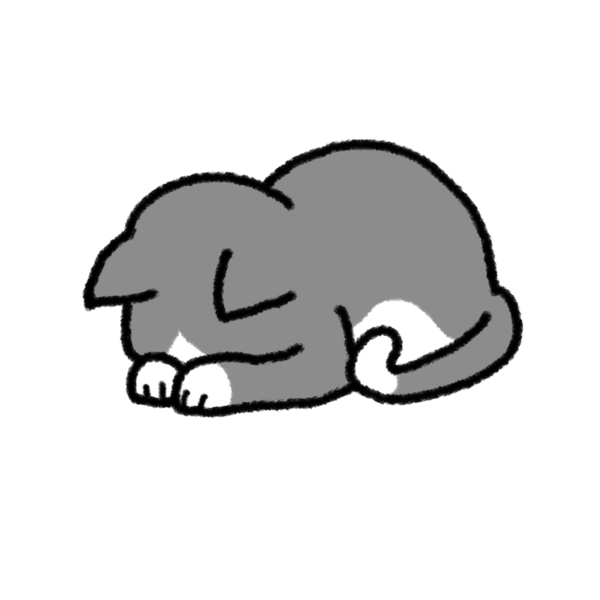 ごめん寝するねこ はちわれ のイラスト 無料イラスト フリー素材 しろくまとねこ