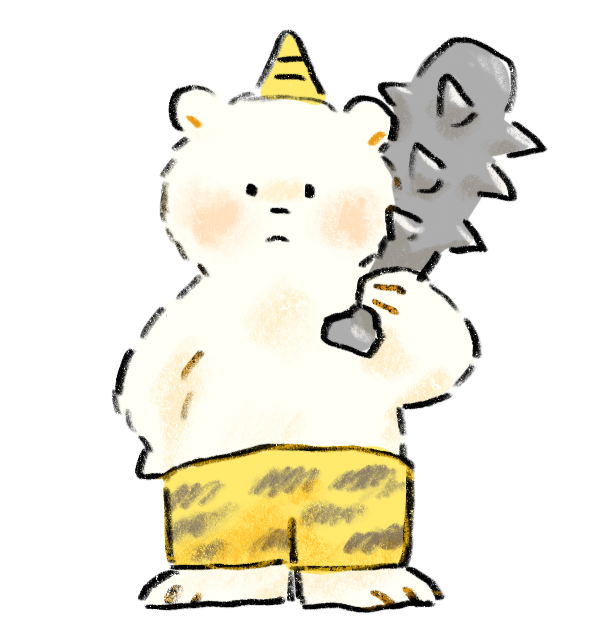 鬼のしろくま 無料イラスト フリー素材 しろくまとねこ