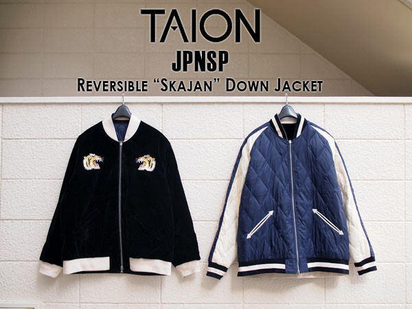 TAION スカジャン サイズL Black/Navy リバーシブルジャケット