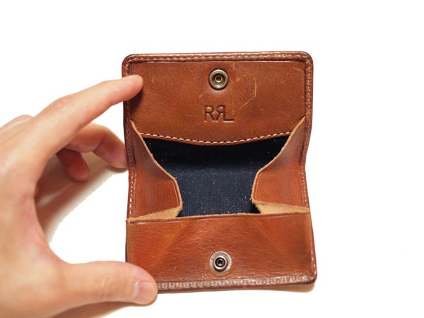 RRL】さり気なくカッコ良いコンチョボタンを使用したレザーコイン