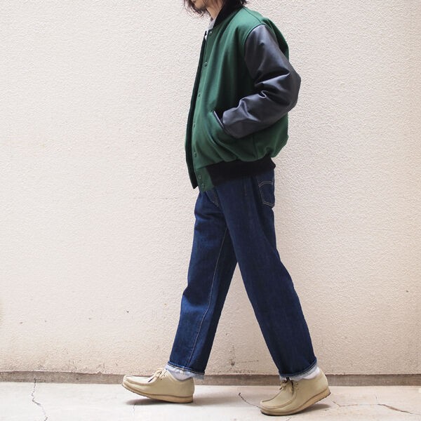 GAME SPORTSWEAR / ゲームスポーツウェア】Leather Sleeve Varsity