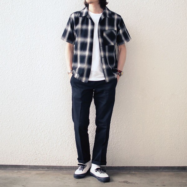 FIVE BROTHER 半袖 オンブレチェックシャツ FIVEBROTHER FIVE BROTHER ファイブブラザー オンブレチェック