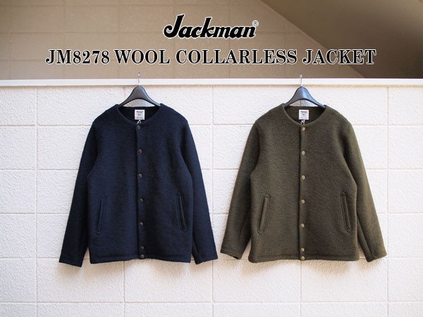 Jackman / ジャックマン】JM8278 Wool Collarless Jacket. 様々