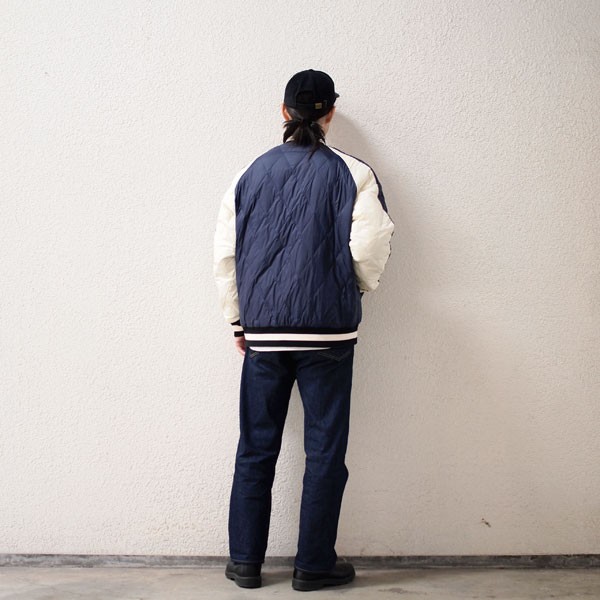 TAION スカジャン サイズL Black/Navy リバーシブルジャケット TAION-JPNSP】Reversible 
