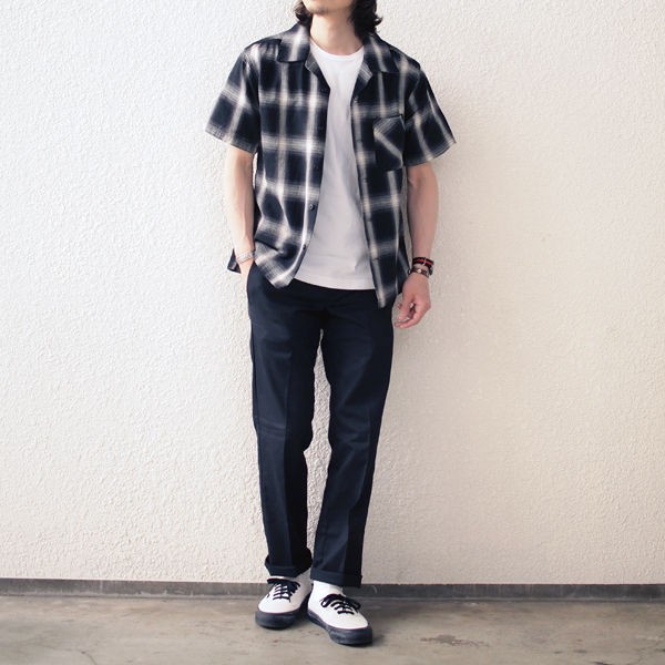FIVE BROTHER 半袖 オンブレチェックシャツ ファイブブラザー FIVE BROTHER オンブレチェック 半袖