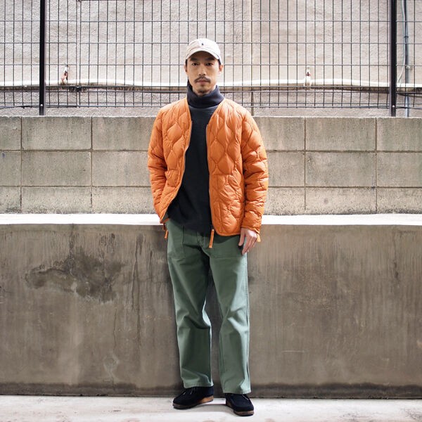TAION / タイオン】Military V-Neck W-Zip Down Jacket 