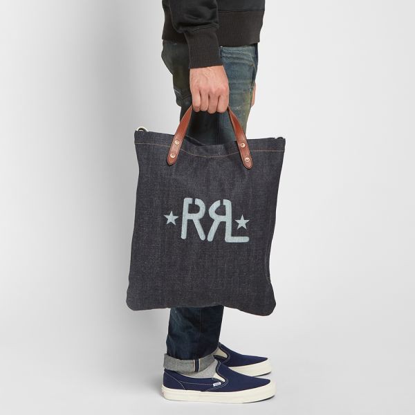 RRL / ダブルアールエル】Indigo Denim Market Tote. 日本製インディゴ