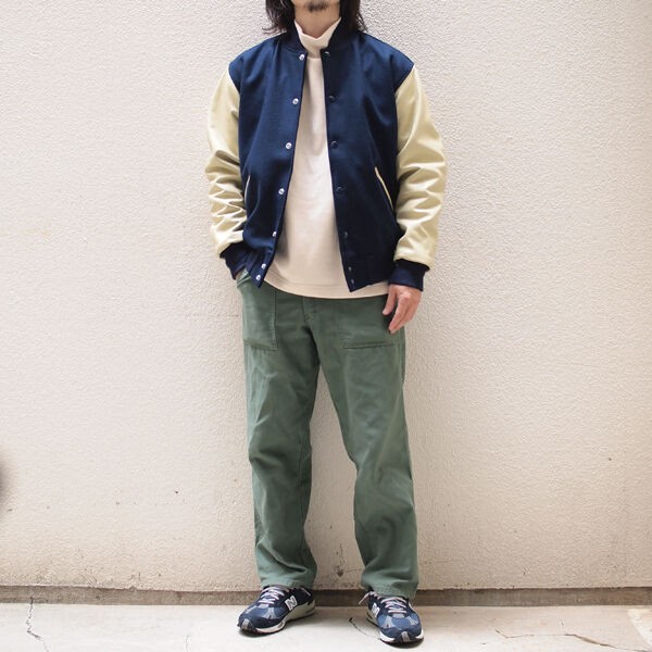 GAME SPORTSWEAR / ゲームスポーツウェア】Leather Sleeve Varsity