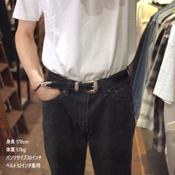 TORY LEATHER / トリーレザー】3PIECE CREASED SILVER BUCKLE