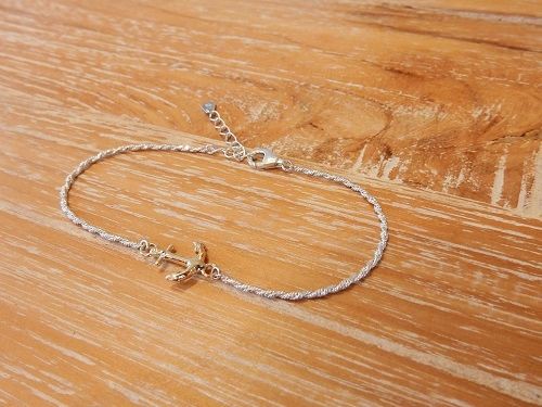 SYMPATHY OF SOUL/Small Anchor Chain Bracelet : CHARCOAL