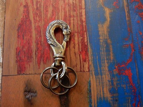 PEANUTS&CO./HORSE KEY HOOK L/Brass : CHARCOAL*GREEN