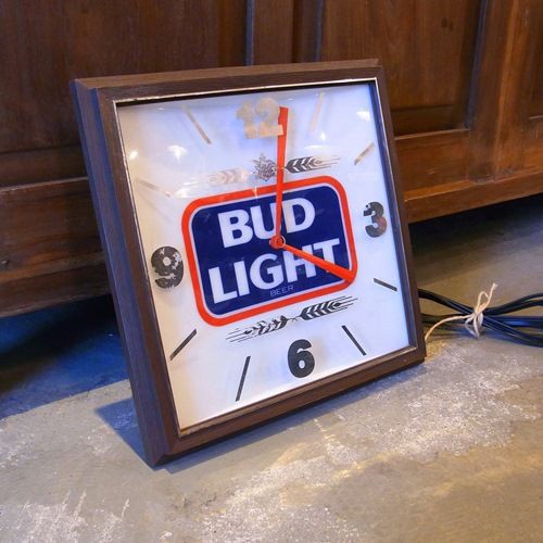 1980's BUD LIGHT WALL CLOCK : CHARCOAL*GREEN Furniture BLOG NEWS