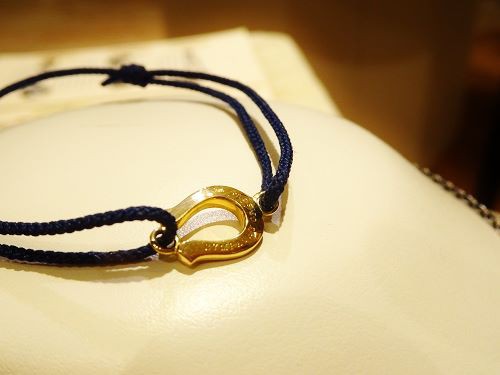 SYMPATHY OF SOUL・Horseshoe Amulet Cord Bracelet - K18 Yellow Gold