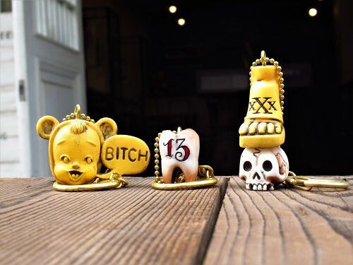 LUCKY RUDY 5点セット glad hand WEIRDO オマケ付き LUCKY RUDY・MAD SCULPTURES キーホルダー : CHARCOAL*GREEN