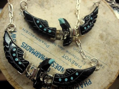 BEN LIVINGSTON Navajo Jet Eagle Necklace : CHARCOAL*GREEN BLOG NEWS