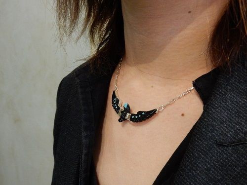 BEN LIVINGSTON Navajo Jet Eagle Necklace : CHARCOAL*GREEN BLOG NEWS