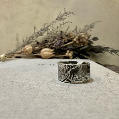 Atease ／ COIN STAMP RING/L : CHARCOAL*GREEN BLOG NEWS