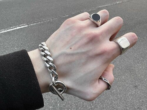 HEAVY KIHEI CHAIN BRACELET ／ mollive HeavyOZ : CHARCOAL*GREEN