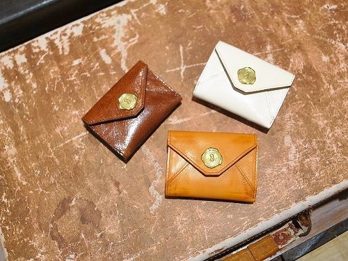 SAN HIDEAKI MIHARA / メール型3つ折りミニ財布。 : CHARCOAL*GREEN