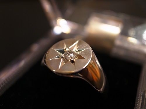 SYMPATHY OF SOUL / Oval Signature Ring(Ash Diamond