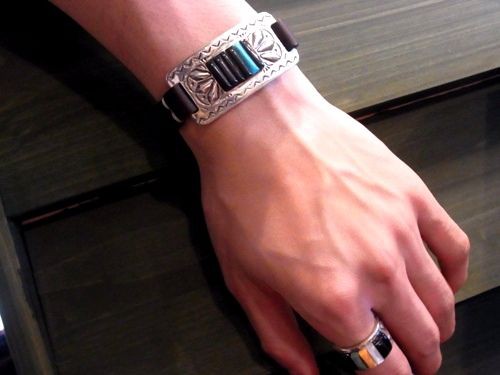 RAY ADAKAI INLAY LEATHER BRACELET～東京店～ : CHARCOAL*GREEN BLOG NEWS