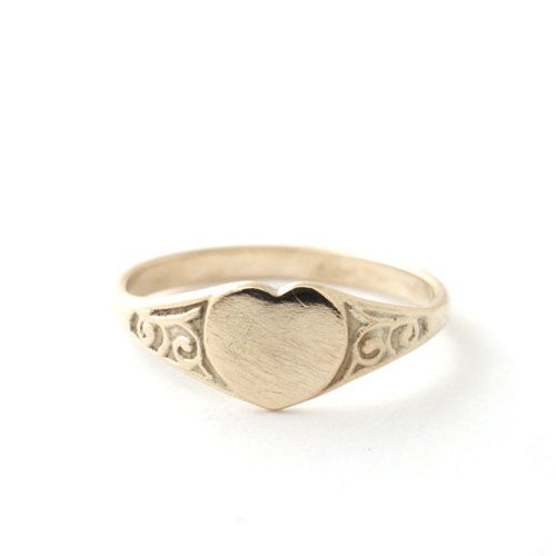 SIGNET RING HEART-GOLD : CHARCOAL*GREEN BLOG NEWS