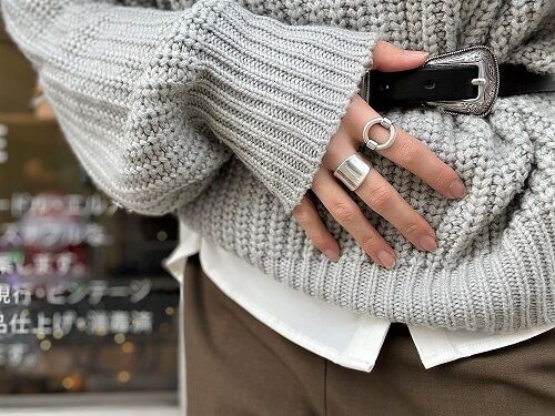 molive(モリ-ヴ）ROUND BIT RINGリング13号 mollive* 2020AW/ROUND BIT RING : CHARCOAL*GREEN BLOG NEWS