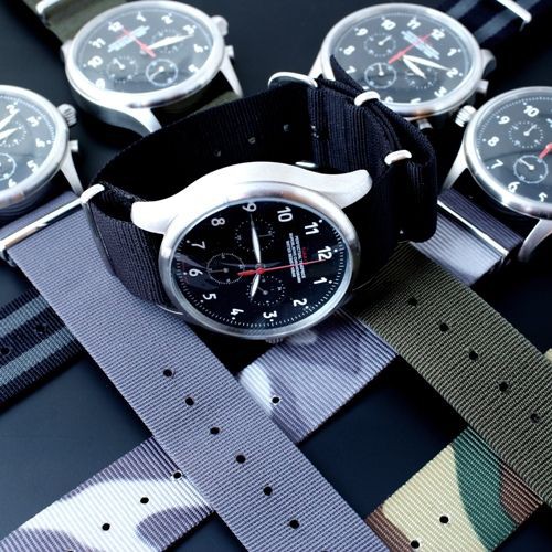 mollive TIGDTD 新作BLACK&RED CHRONOGRAPH/NATO-STRAP : CHARCOAL