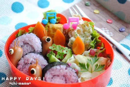 かたつむりのお弁当 キャラ弁 デコ弁 Happy Days