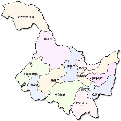 黒竜江省地図 中国地図大全