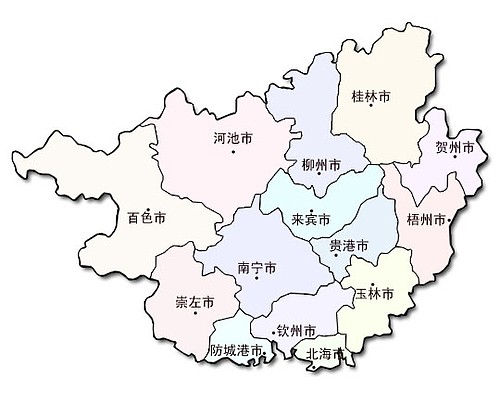 広西チワン族自治区地図 中国地図大全